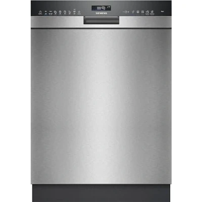 Abbildung von Siemens SN45ES07CE, iQ500 Smarter Geschirrspüler Unterbau, 60 cm breit, Edelstahl, Besteckschublade, Made in Germany, glassZone, automatische Türöffnung, extra leise, aquaStop, varioSpeed Kurzprogramm