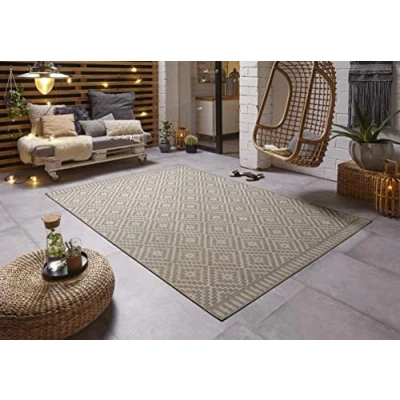 Abbildung von freundin Home Collection Teppich &quot;Breeze&quot;, rechteckig, In &amp; Outdoor, Wetterfest, Balkon, Garten, Wohnzimmer, Rauten