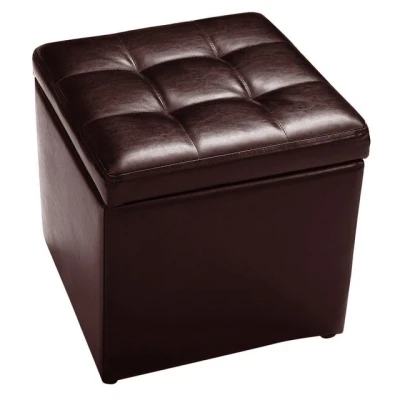 Abbildung von COSTWAY Sitzhocker Sitzwürfel, Stauraum mit Deckel, gepolstert, 300kg, 40x40cm