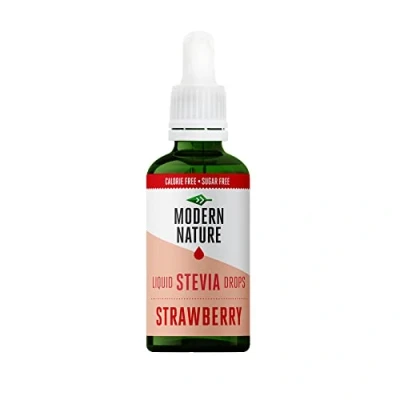 Abbildung von Modern Nature Edbeer Stevia Flüssig Flavour Drops Zucker Süßstoff Liquid Aroma Geschmacks Tropfen Sirup Zuckerfrei Ohne Kalorien Alternative Süßungsmittel für Wasser 50ml