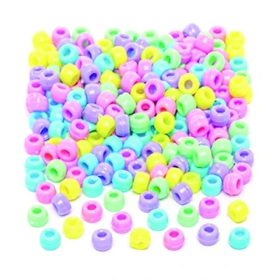 Abbildung von Baker Ross Großpackung Perlen in Pastellfarben (600 Stück) für Kinder zum Basteln und Gestalten von Schmuck, Schlüsselanhängern Taschendeko