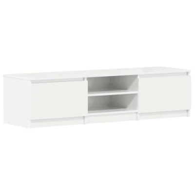 Abbildung von vidaXL TV Schrank mit 2 Schubladen Fächern Lowboard Fernsehtisch Fernsehschrank Möbel Sideboard Hochglanz Weiß 140x40x35,5cm Holzwerkstoff
