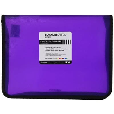 Abbildung von Grafoplas 4800635 Schreibmappe mit Reißverschluss, Violett, A4 +
