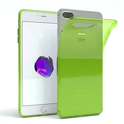 Abbildung von EAZY CASE Hülle kompatibel mit iPhone 7 Plus / 8 Schutzhülle Silikon, Ultra dünn, Slimcover, Handyhülle, Silikonhülle, Backcover, Durchsichtig, Klar Grün