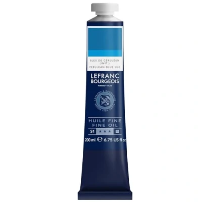 Abbildung von Lefranc Bourgeois 301827 Feine Ölfarbe in hervorragender Qualität,lichtecht mit gleichmäßige Konsistenz, 200ml Tube, ideal für Keilrahmen, Leinwand, Malkarton Primärblau