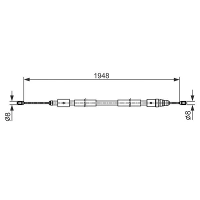 Abbildung von BOSCH 1 987 482 541 Handbremsseil 1948 CITROËN: Xsara Picasso