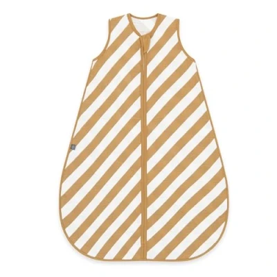 Abbildung von emma &amp; noah Baby Schlafsack 0.5 TOG, Musselin für den Sommer, 100% Bio Baumwolle, OEKO TEX Zertifiziert, Atmungsaktiv und Leicht, Strampelsack Neugeborene (Streifen Gelb, 110 cm)