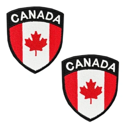 Abbildung von 2 St.Kanada Flagge Schild Patch Taktisch Kanadische Emblem, Bestickter Aufnäher mit Verschluss, Militär Bänder für Rucksäcke Kleidung Taschen Uniform Weste Jersey Reisen