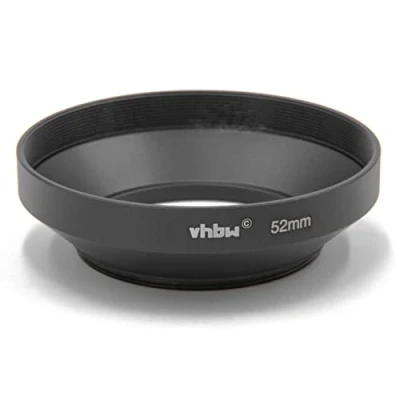 Abbildung von vhbw Gegenlichtblende für 52mm Objektiv Weitwinkel Streulichtblende, Schwarz, Metall, rund