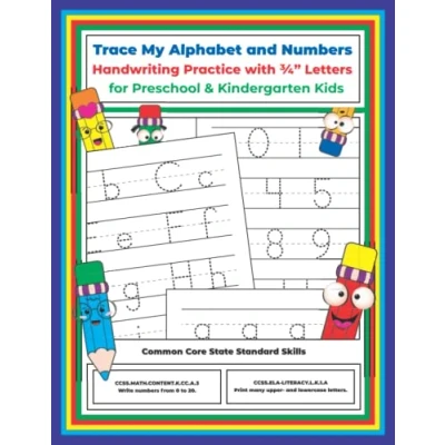 Abbildung von Trace My Alphabet and Numbers: Handwriting Practice with ¾&quot; Dotted Tracing Letters for Preschool &amp; Kindergarten Kids (Basic Letter Number Tracing)