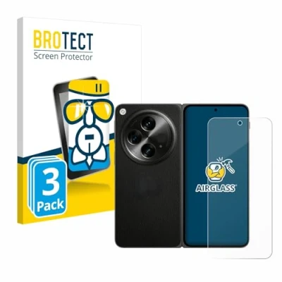 Abbildung von BROTECT Schutzglas für OnePlus Open (3 Stück) Schutzfolie Panzer Folie Glas [Extrem Kratzfest 9H, Anti Fingerprint, Ultra Transparent]