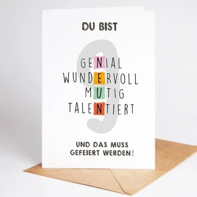 Abbildung von Lovely Cards Rätselkarte Geburtstagskarte Jungen 9 Premium Kinder Sohn Tochter Enkel Enkelin Geschenke Mädchen jahre Birthday Card A6 (9 Jahre)