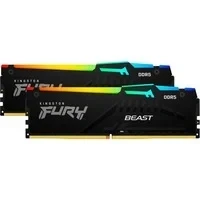 Abbildung von Kingston FURY Beast Schwarz RGB 64GB (2x32GB) 5600MT/s DDR5 CL40 DIMM Desktop Gaming Speicher Kit mit 2 KF556C40BBAK2 64
