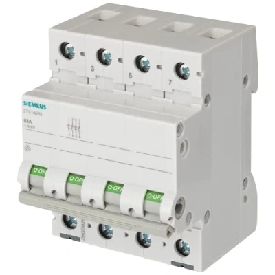 Abbildung von Siemens SENTRON Schalter 70 mm 400 V 3 Module 35 mm2 4 polig 63 A