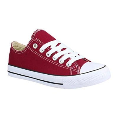 Abbildung von Elara Unisex Sneaker Textil Turnschuh Low top Chunkyrayan B YD3230 Bordorot 37