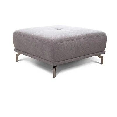 Abbildung von CAVADORE XXL Hocker Carly / Fußbank fürs Wohnzimmer Polsterhocker passend zum Ecksofa Carly, 91 x 45 91, Webstoff hellgrau