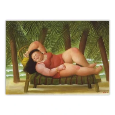 Abbildung von LVTFCO Fernando Botero Poster „Badende am Strand“ Canavs Wandkunst Drucke Gemälde für Heimdekoration Bild 70 x 100 cm ohne Rahmen