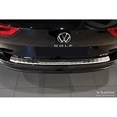 Abbildung von Avisa Edelstahl Heckstoßstangenschutz kompatibel mit Volkswagen Golf VIII Variant 2020 &#039;Ribs&#039;