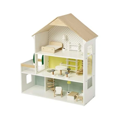Abbildung von Vertbaudet Puppenhaus aus Holz, FSC® weiß/Natur ONE Size