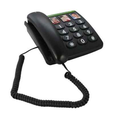 Abbildung von Doro PhoneEasy 331ph Schnurgebundenes Großtastentelefon mit 3 Direktwahl Fototasten schwarz