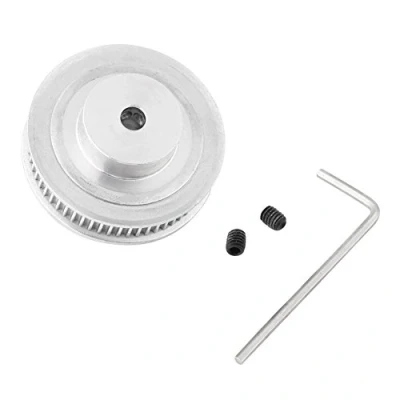 Abbildung von Walfront Schrittmotor 60 Zahn 5mm Bohrung Aluminium Gt2 Zahnriemen Riemenscheiben + 1pc Schraubenschlüssel 2 Stück Schrauben Für 3d Drucker