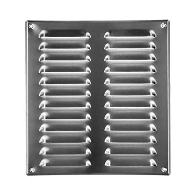 Abbildung von 26 x 28 cm Aluminium Lüftungsschlitzabdeckung hochwertige Stahlrücklauf Luftgitter für Decke und Seitenwand HVAC mit Insektenschutz (260 280 mm, Aluminium)