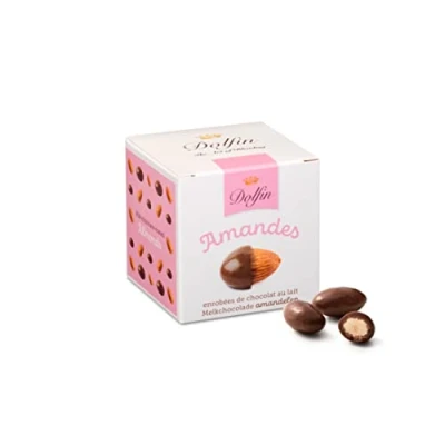 Abbildung von Dolfin Vollmilch Schokomandeln Leckere Kugeln mit gerösteten Mandeln und cremigem Überzug aus Schokolade Premium Schoko, Geschenke Hergestellt in Belgien, 115 g