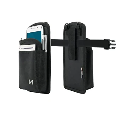 Abbildung von Mobilis 6 7&quot; Smartphone Holster mit Gürtelschlaufe, Gürtel &amp; Zubehörtasche Leichtes Zugriffssystem Schwarz