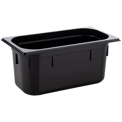 Abbildung von APS 82070 GN 1/3 Behälter, Gastronormbehälter aus Polycarbonat, Abmessungen 325 x 176 mm/Höhe 150 mm/Volumen 5,3 Liter, schwarz