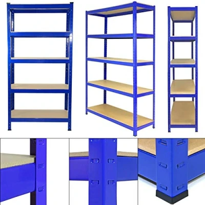 Abbildung von Royalswill Schwerlastregal Lagerregal Kellerregal, 170 x 75 30 cm 5 Böden Metallregal Kellerregal Werkstattregal Regal Steckregal, Werkstattregal, Keller, Garagenregal, Blau