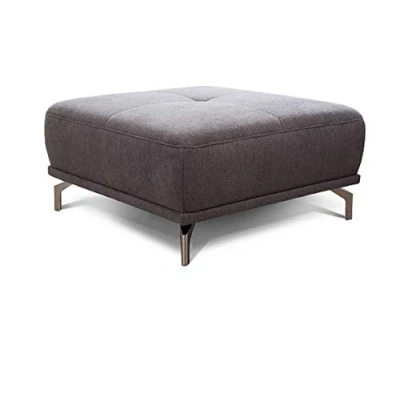 Abbildung von CAVADORE XXL Hocker Carly / Fußbank fürs Wohnzimmer Polsterhocker passend zum Ecksofa Carly, 91 x 45 91, Webstoff grau