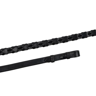 Abbildung von Montar Zügel Laced deco fr/h Leder Schwarz Warmblut