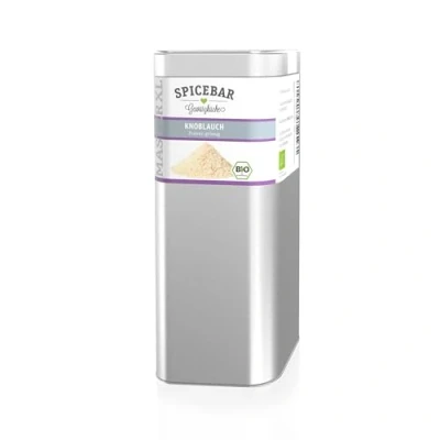 Abbildung von Spicebar Knoblauchpulver Bio (500g) Knoblauchgranulat hochwertiger Knoblauch als feines Granulat gemahlen im XL Profi Streuer
