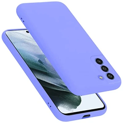 Abbildung von Cadorabo Hülle kompatibel mit Samsung Galaxy S21 FE Silikon Handyhülle für Case aus flüssigem stoßfeste dünne TPU Schutzhülle Liquid HELL LILA