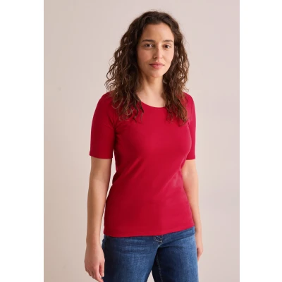 Abbildung von Cecil IN UNI Tshirt basic, Damen, Größe: Large, Rot