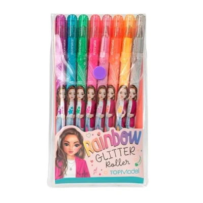Abbildung von TOPModel Gelroller Regenbogen Glitzer Gelstifte im 8er Set