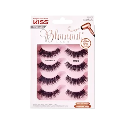 Abbildung von KISS Blowout Lash Collection 4 Paare künstliche Wimpern, Pompadour, wiederverwendbare Wimpern inklusive Wimpernkleber, Multipack