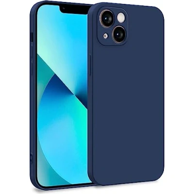 Abbildung von MyGadget Hülle kompatibel mit iPhone 13 Zweilagige Handyhülle Kameraschutz Cover Innenfutter &amp; Silikon außen Dunkelblau