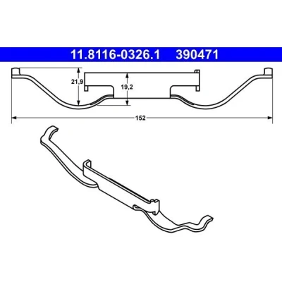 Abbildung von ATE 11.8116 0326.1 Zubehörsatz, Scheibenbremsbelag CITROËN: C4 Picasso 2, Grand Spacetourer, PEUGEOT: 308 SW II Schrägheck