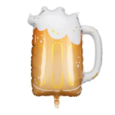 Abbildung von Folienballon Maß Bier 66x54cm Ballon für Helium oder Luft Maßkrug Luftballon Männer JGA Vatertag Geburtstag Hochzeit Folienluftballon Bierglas Partydeko &amp; Geburtstagsdeko Braun Weiß