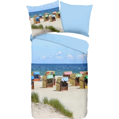 Abbildung von PURE luxury collection Wendebettwäsche &quot;Relax&quot;, (2 tlg.), mit Strandmotiv