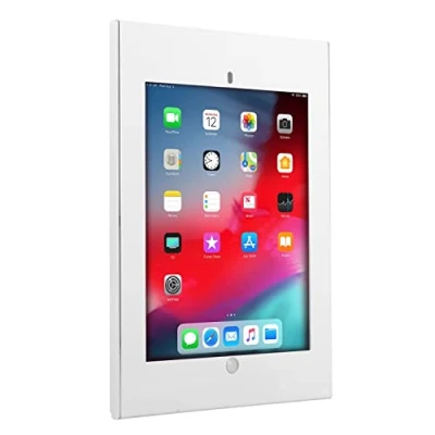 Abbildung von Maclean MC 907 Tablet Wandhalterung mit Diebstalschutz Universal Halterung Kompatibel 12.9&quot; iPad Pro (Gen1/2) VESA Montage 75x75 (Weiß)