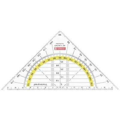 Abbildung von Brunnen 104975401 Geometrie Dreieck / Geodreieck (für Schule und Büro, 16 cm, bruchsicher, glasklar)