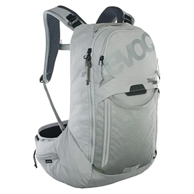Abbildung von EVOC TRAIL PRO SF 12l Rucksack für Trailriding &amp; Renneinsätze, Backpack (leichter Fahrradrucksack, LITESHIELD PLUS Rückenprotektor, 2l Trinkblasenfach, Größe: XS), Steingrau