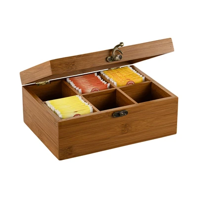 Abbildung von Kesper Teebox, Material: FSC® zertifizierter Bambus, Maße: 21,5 x 16 9 cm, Farbe: Dunkelbraun 59902