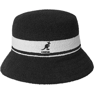 Abbildung von Kangol Bermuda Stripe Bucket Unisex Hut, Größe: Medium, Black