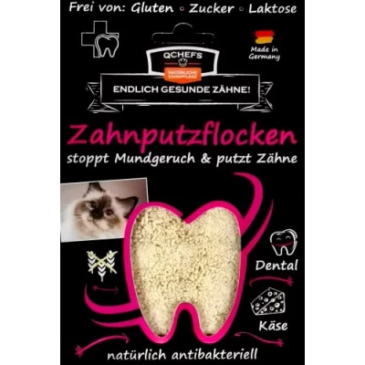 Abbildung von QCHEFS ZAHNPUTZFLOCKEN Katze Zahnpflege zum Lecken von Schleckmatte mit Nassfutter, Lachsöl, Katzenmilch, Malz Paste, Katzenfutter oder Leckerli (1er Pack)