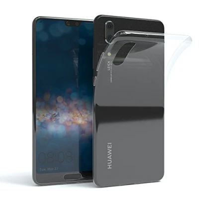 Abbildung von EAZY CASE Hülle kompatibel mit Huawei P20 Schutzhülle Silikon, Ultra dünn, Slimcover, Handyhülle, Silikonhülle, Backcover, Durchsichtig, Klar Transparent