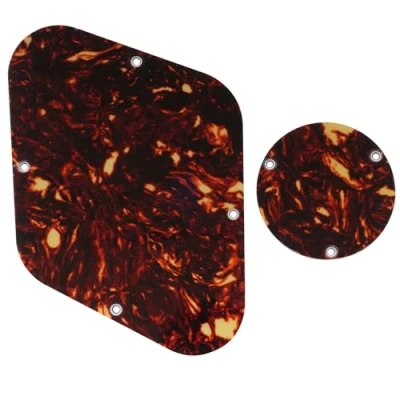 Abbildung von Musiclily LP Gitarren Control Plate BackPlate und Switchplate Schalter Abdeckplatte Set for USA Les Paul E Gitarre, 4 lagig Tortoise Shell
