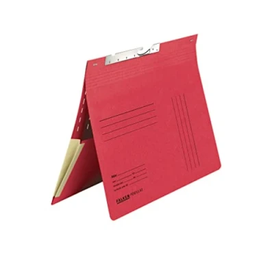 Abbildung von Original Falken 50er Pack Pendular Pendelhefter. Made in Germany. Aus Recycling Karton mit kaufmännischer Heftung, Schlitzstanzung und Dehntasche für DIN A4 rot Hefter Sammelmappe Blauer Engel